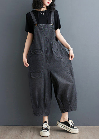 Blue Oversized Denim Jumpsuits Summer