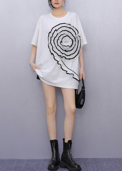 White Ruffled Decorated Cotton Tanks Summer