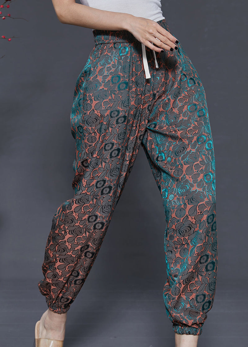 Blue Jacquard Chiffon Pants Gradient Color Summer