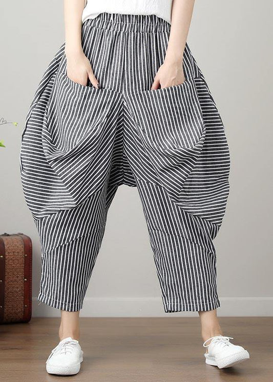 French Striped Harem Oversize Pants Trousers Summer