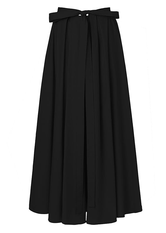 Black Pockets Cotton Summer Skirts High Waist