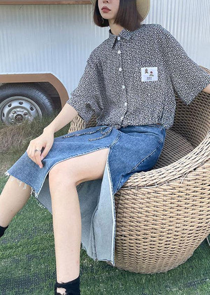 Classy Blue Summer Asymmetrical Design Skirts Denim