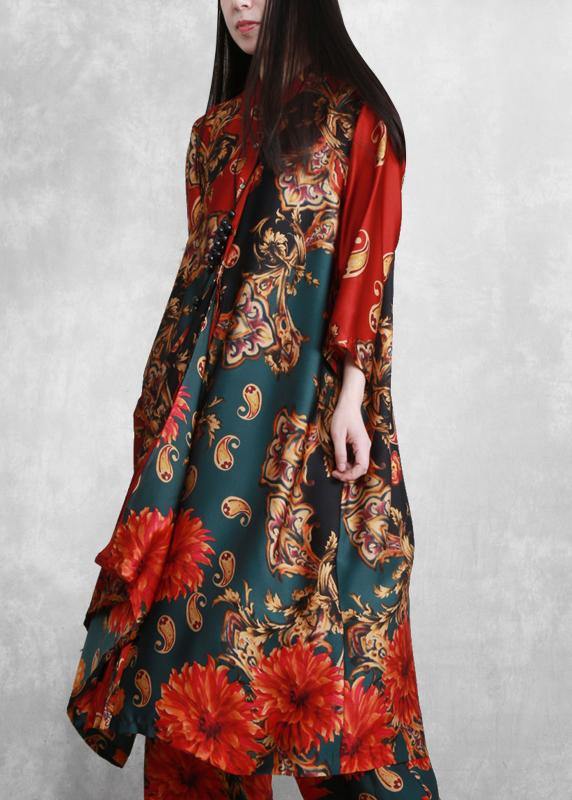National Style Suit Loose Irregular Shirt Art Two Piece Set New