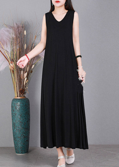 Black V Neck Cotton Cardigans and Dress Two Pieces Set Long Sleeve