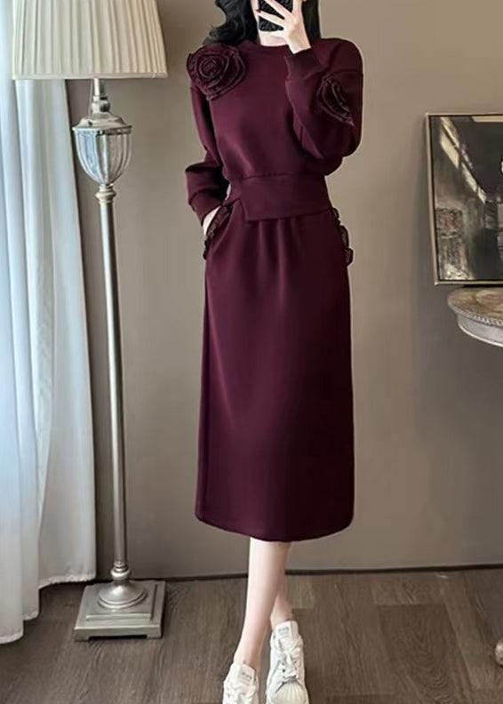 Boutique Mulberry O Neck Cotton Two Piece Set Spring