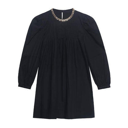 White Puff Sleeve Holiday Summer Cotton Dress