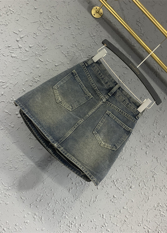 New Blue High Waist Denim Short Skirt Autumn
