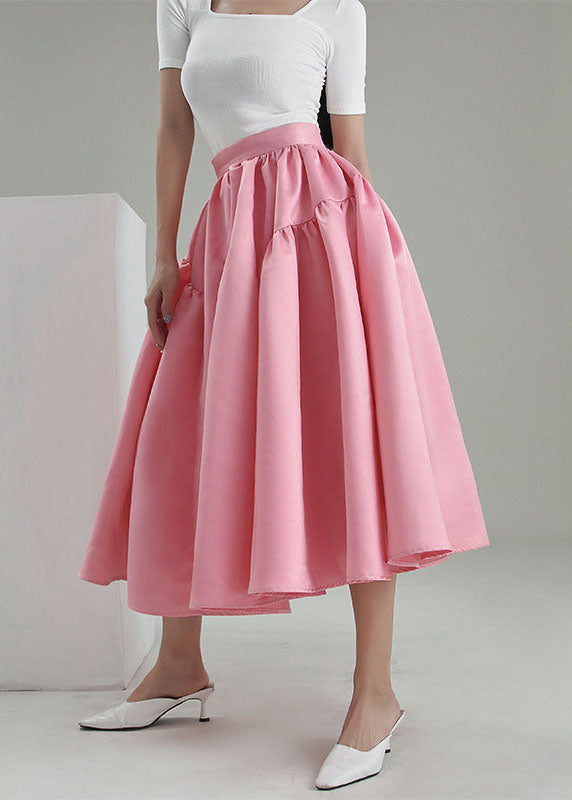 Pink Pleated Skirt Spring