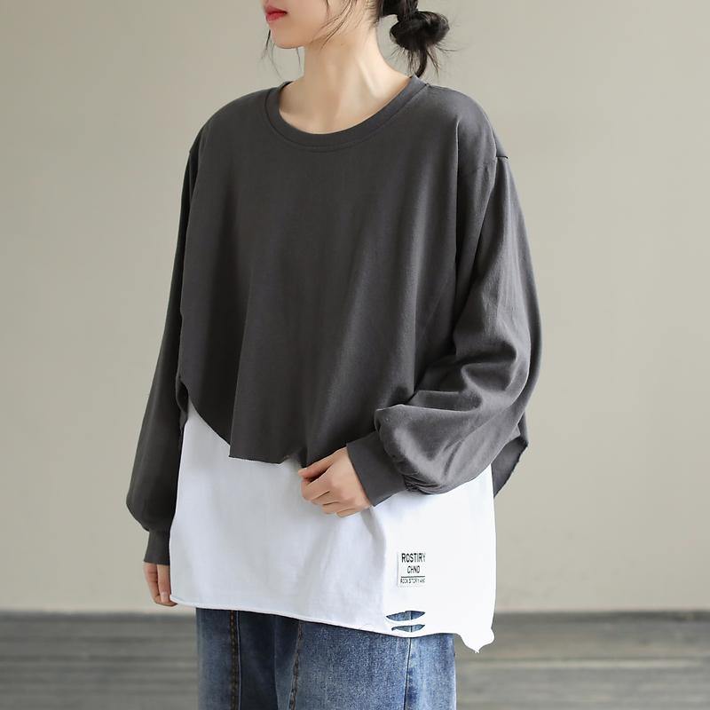 Diy White Cotton Tunic Top Patchwork Tunic Ripped Hem Tops