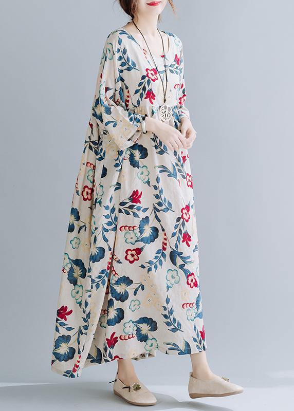 Nude Print Dresses O Neck Cinched Art Spring Dresses