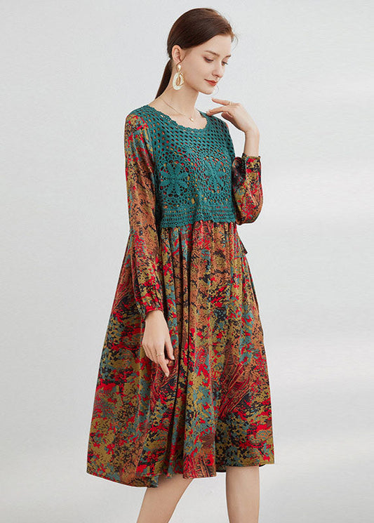 Blue Print Loose Dress Spring
