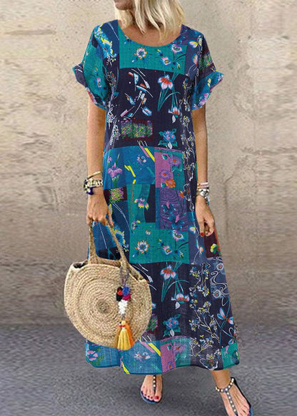 Print Short Sleeve Summer Dress