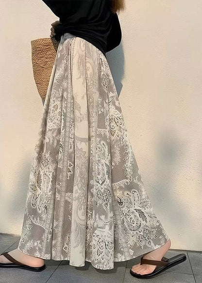 Print High Waist Maxi Skirt Summer