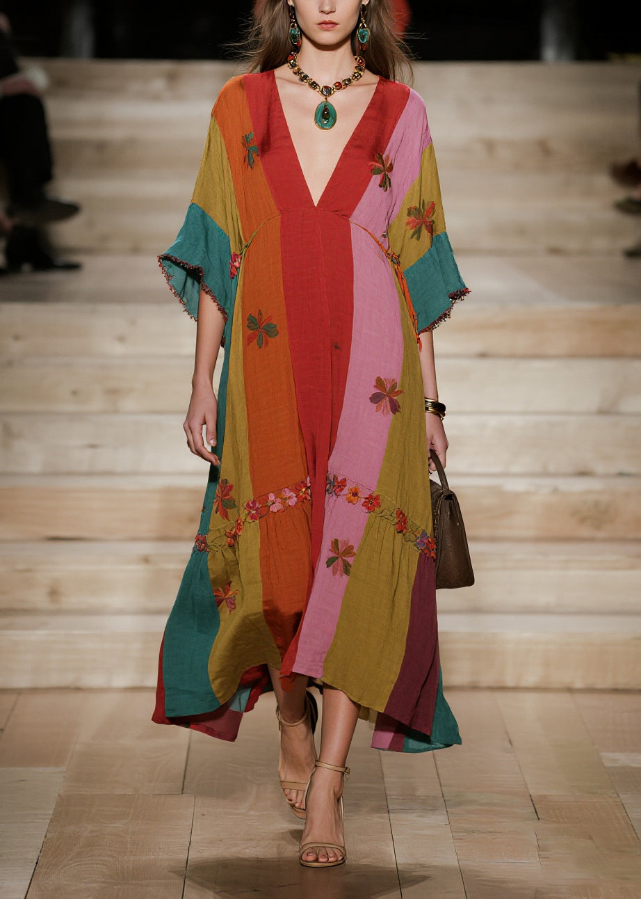 Colorblock Oversized Cotton Dresses Summer