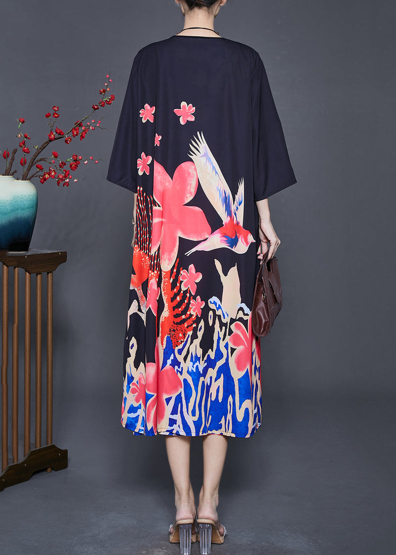 Diy Black Oversized Print Silk 2 Piece Outfit Fall