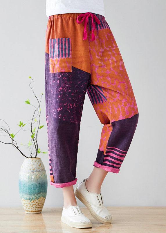 Purple Pockets Straight Fall Denim Pants