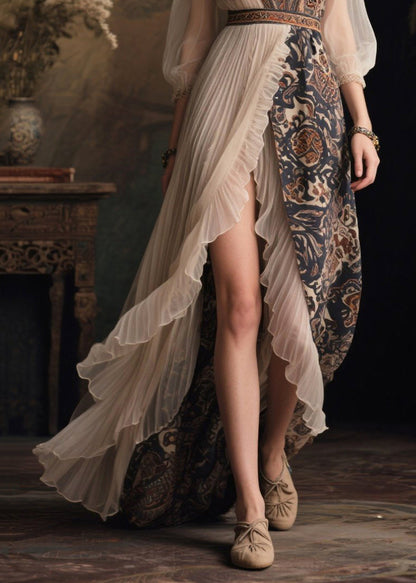 Asymmetrical Side Open Chiffon Dinner Dresses Summer