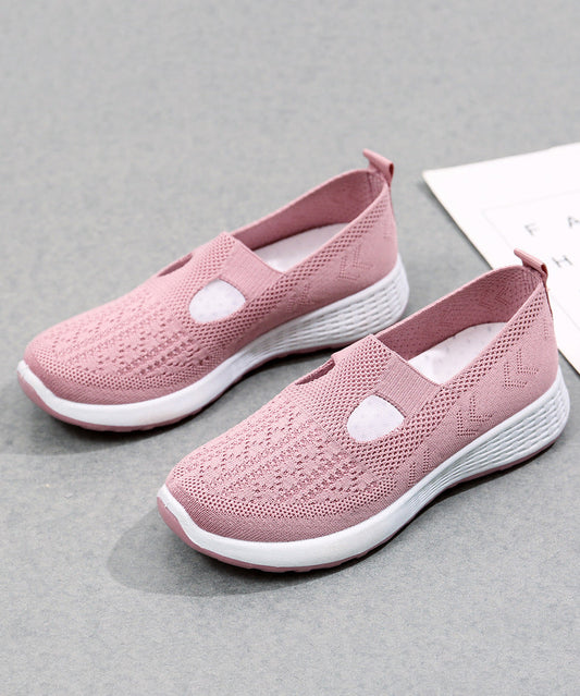 Platform Flat Shoes for Pink Breathable Mesh