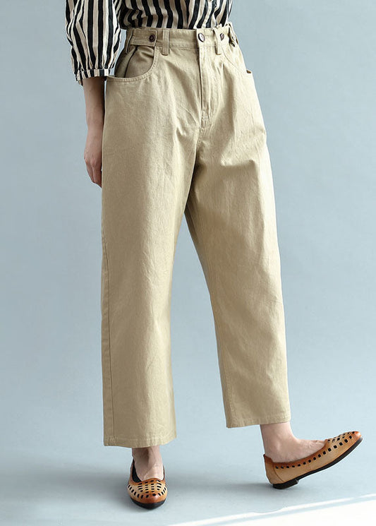 Khaki Cotton Pants Spring