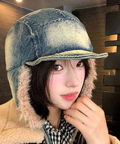 New Denim Winter Warm Fleece Ear Protection Hat