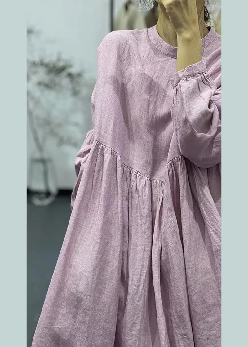 Pink Oversized Exra Large Hem Linen Dress Spring