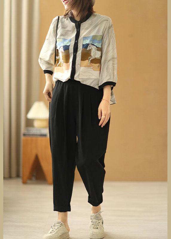 Fitted Black Pockets Harem Fall Pants