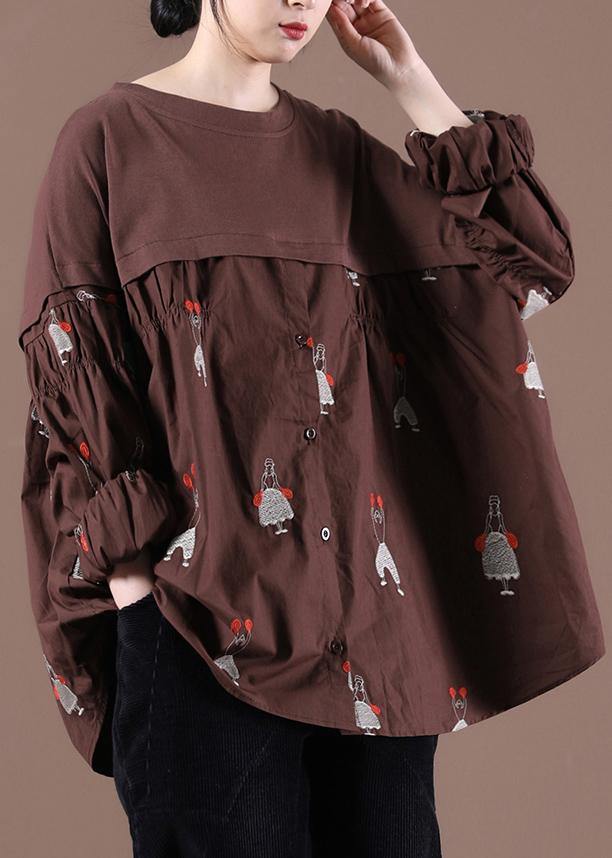 Button Autumn Style Tunics for Chocolate Tops