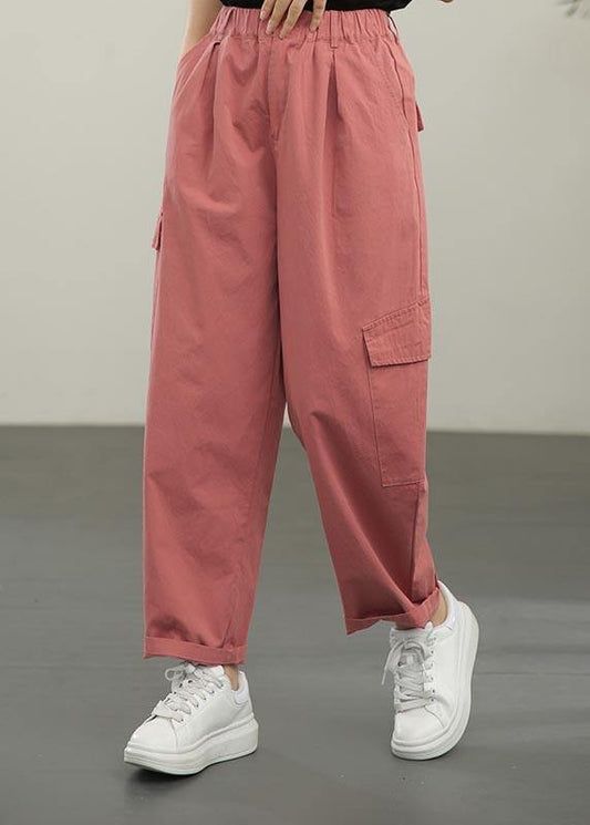 Diy Rubber Red Pockets Pockets Summer Pants Trousers