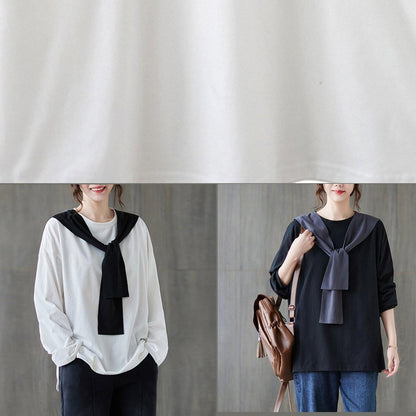 O Neck Side Open Spring Clothes Wardrobes Black Shirt