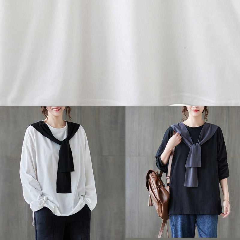 O Neck Side Open Spring Clothes Wardrobes Black Shirt
