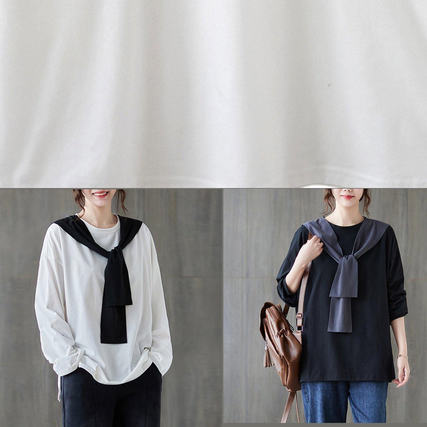 Classy White Shirts O Neck Side Open Loose Spring Blouse