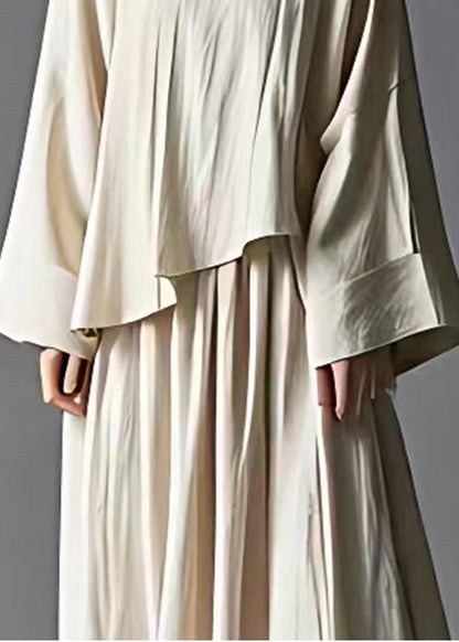 Oversized Asymmetrical Design Linen Two Pieces Set Summer
