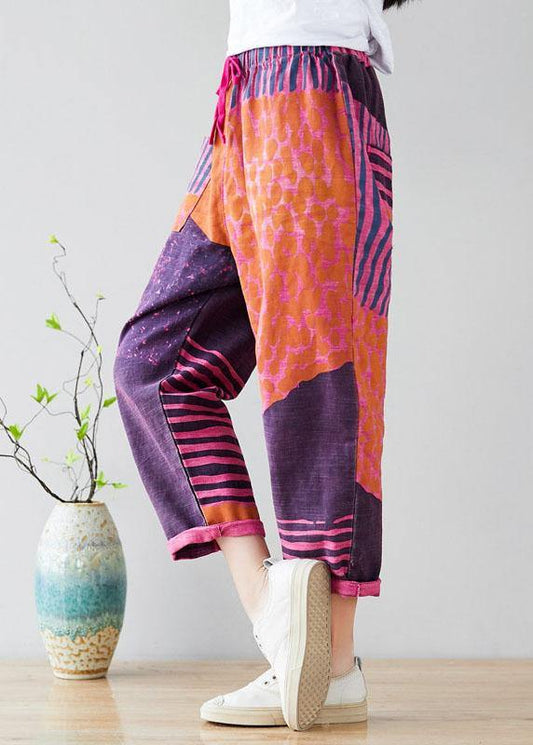 Purple Pockets Straight Fall Denim Pants
