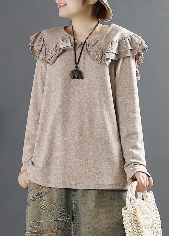 French Peter Pan Collar Blouses for Design Chocolate Shirts