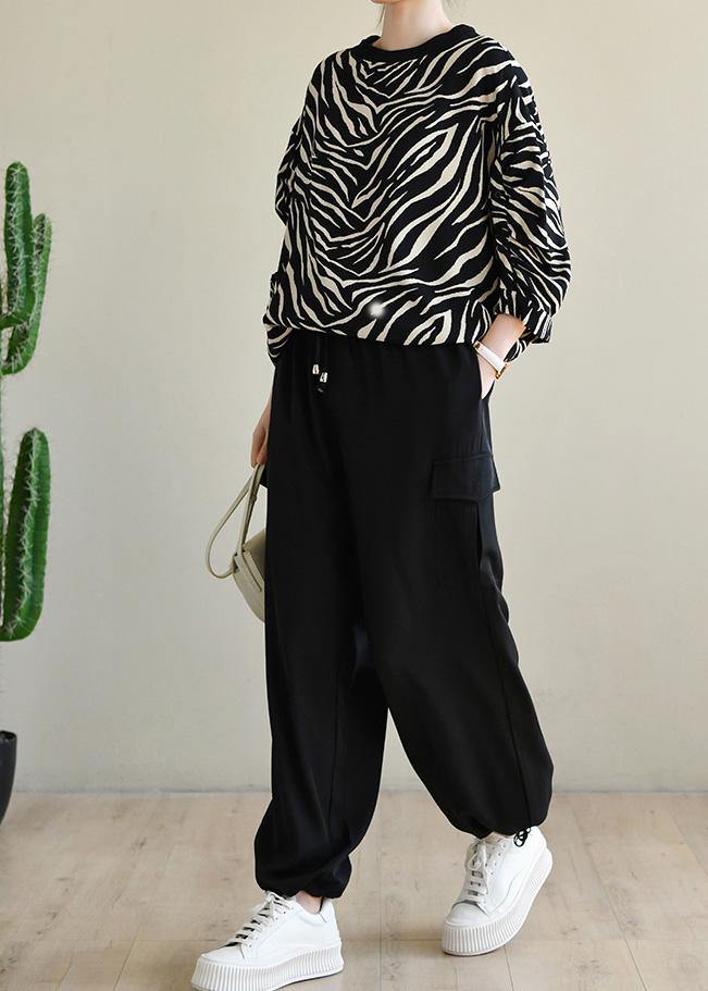 Black Pockets Chiffon Pants