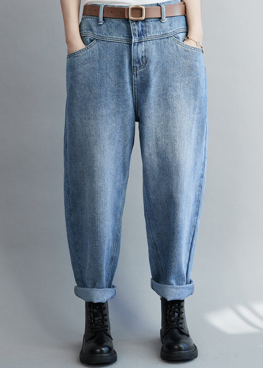 Organic Denim Blue Harem Pants Spring