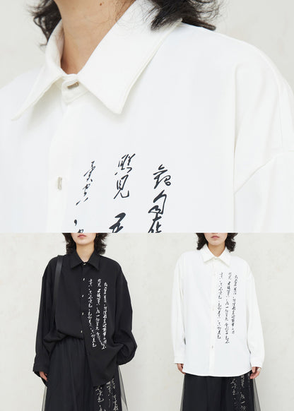 Chinese Style Black Peter Pan Collar Tops Lantern Sleeve