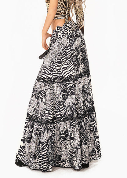 Italian Leopard Print High Waist Fishtail Skirt