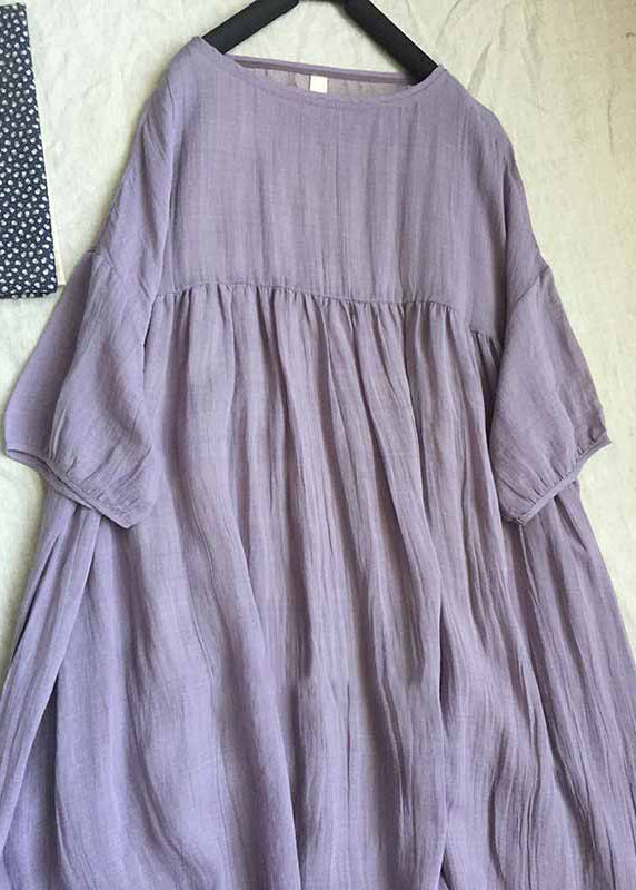 Yellow O-neck Patchwork Wrinkled Long Dresses Short Sleeve Summer