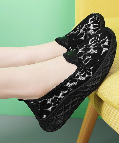 Classy Cotton Fabric Flats Black Flat Shoes for