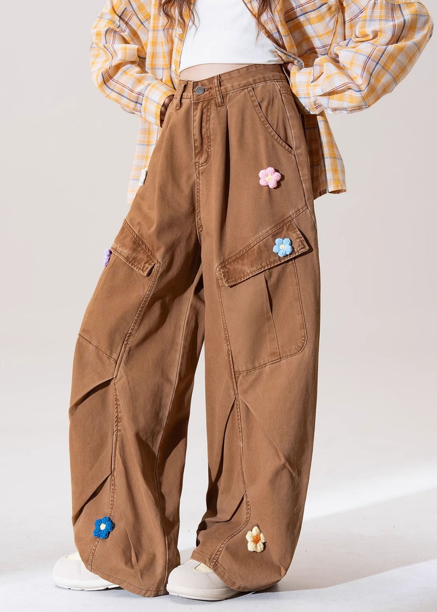 Italian Coffee Pockets Denim Straight Pants Fall