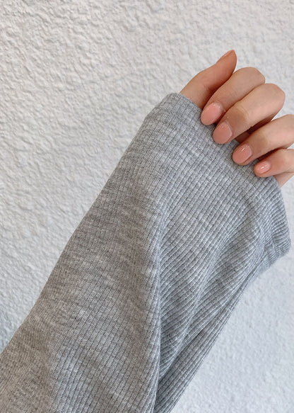 French Grey Hooded Maxi Dresses Spring