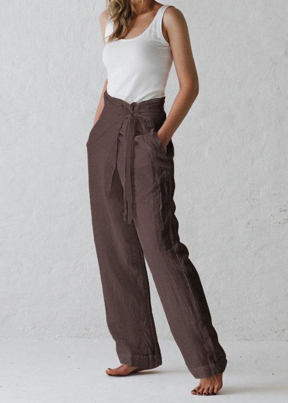 Cotton Belted High Waist Wide Leg Harem Pants