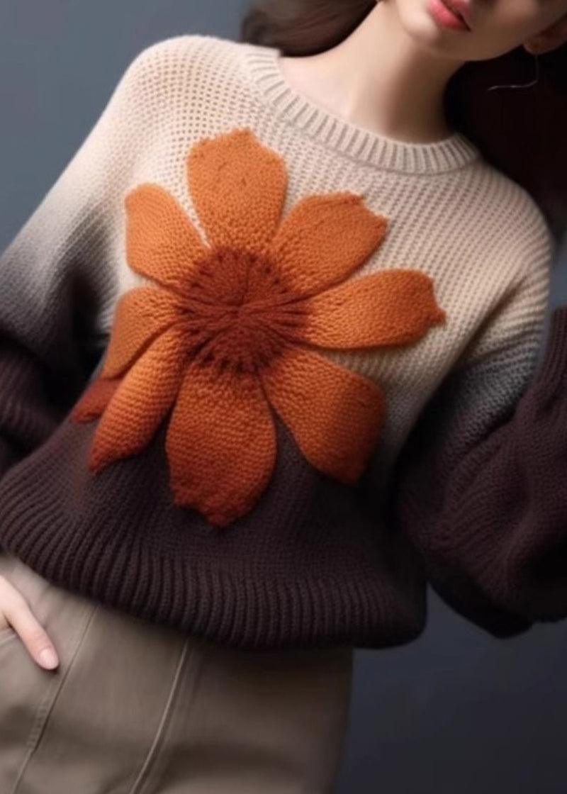 Gradient Color Cozy Knit Pullover Sweaters Winter