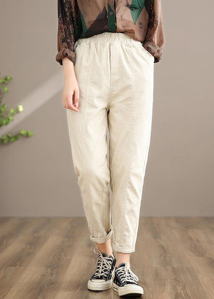 Unique Beige Pant Clothing Spring Elastic Waist Ideas Pants