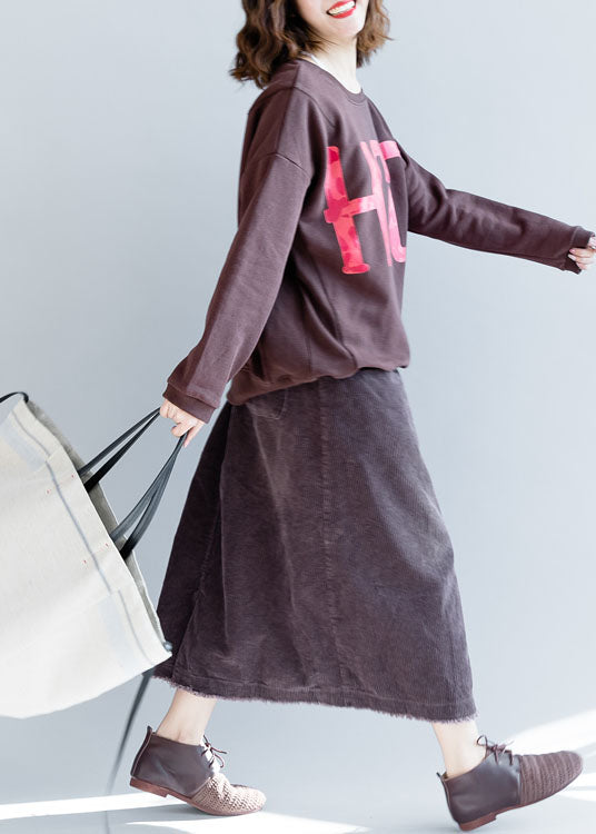 Purple Pockets Corduroy Skirt Spring