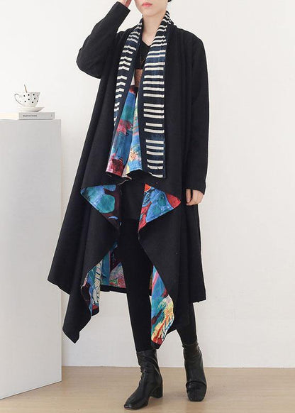 Boutique Black Green Retro Print Fall Cardigan Long Sleeve