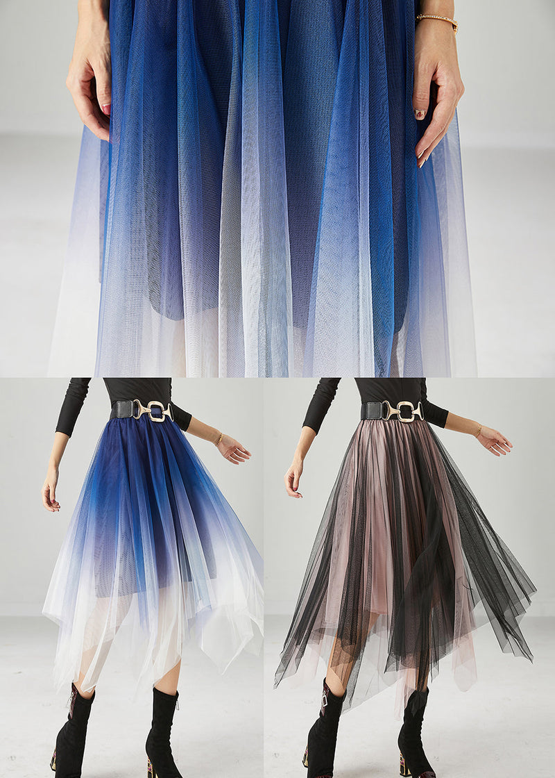 Black Asymmetrical Exra Large Hem Tulle Skirt Summer
