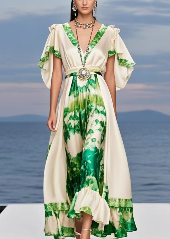 Diy Champagne Print Exra Large Hem Silk Party Dresses Cloak Sleeves