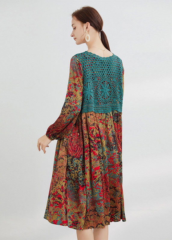 Blue Print Loose Dress Spring